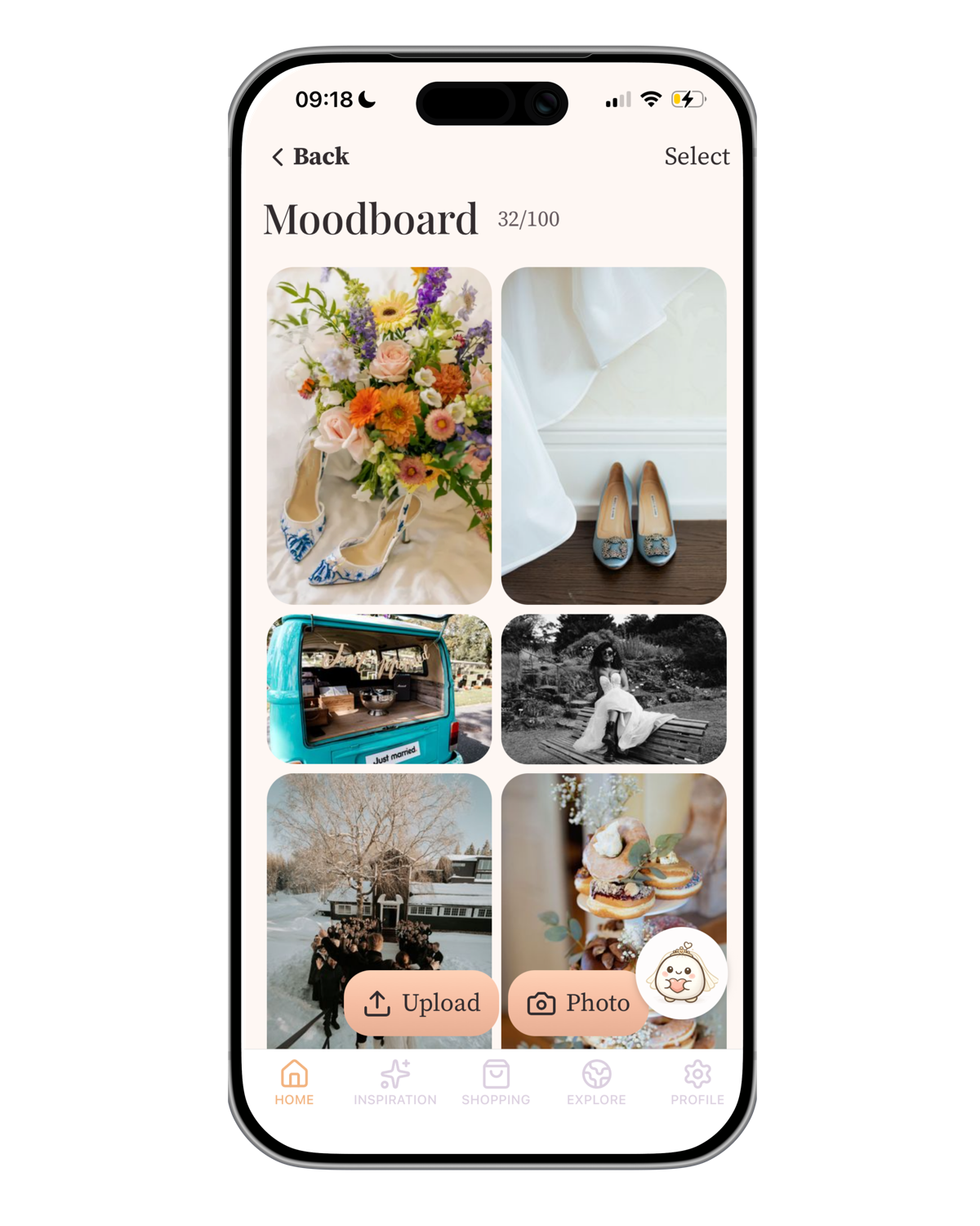 Moodboard og bryllupsinspirasjon i WedMind